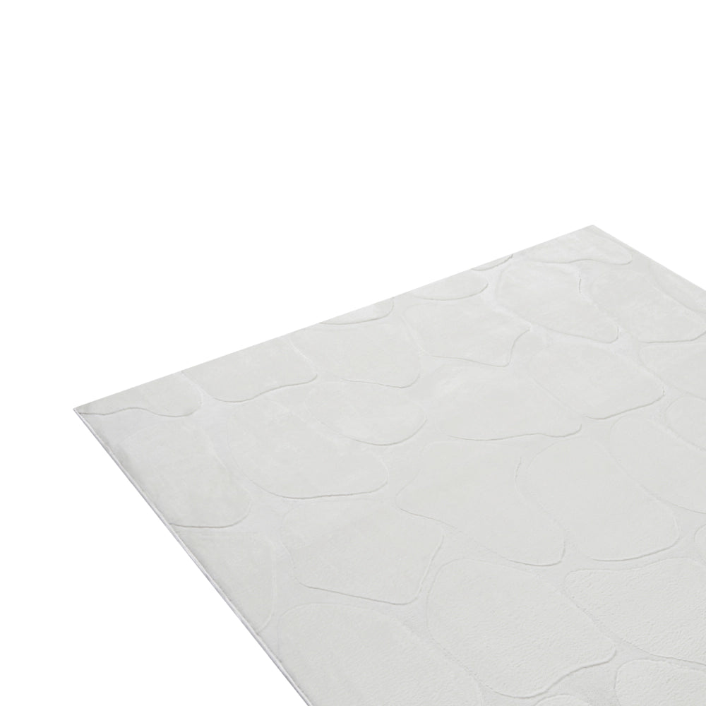 Tappeto decorativo rettangolare in jacquard, 160 x 230 cm, bianco sporco design elegante