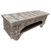 Mobile basso artigianale in legno 165-175x45x57h cm