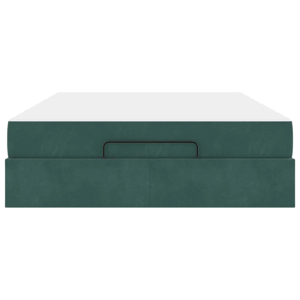Struttura letto con materasso con materasso 2 pcs Verde Velluto