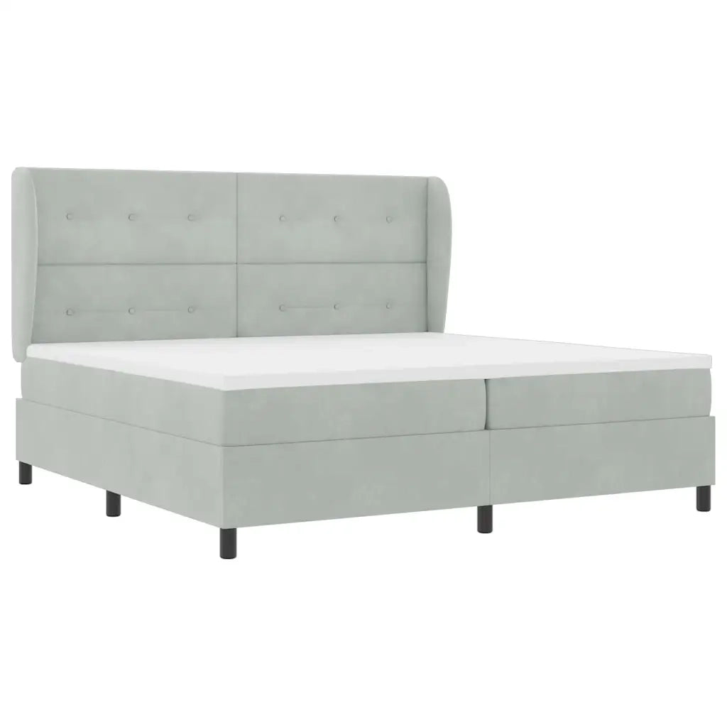 Letto a molle con materasso Grigio chiaro 200 x 200 cm Velluto 3340946