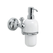DOSA SAPONE DA PARETE IN ACCIAIO INOX E CERAMICA MODELLO NEVIS - DIM. CM (LXPXH): 13X11,8X18,9 - CROMATO  - GDY