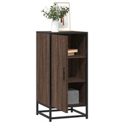 vidaXL Credenza Rovere Marrone 35,5x35x76 cm in Truciolato e Metallo