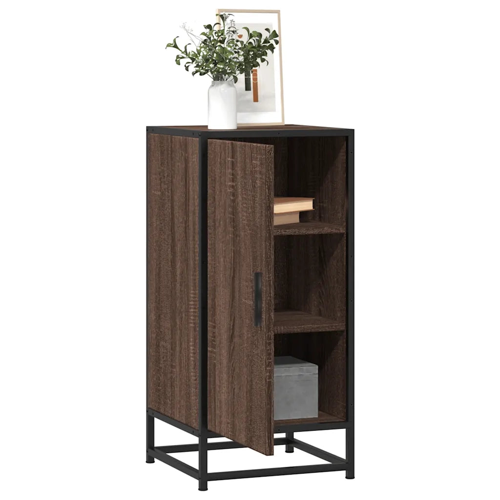 vidaXL Credenza Rovere Marrone 35,5x35x76 cm in Truciolato e Metallo