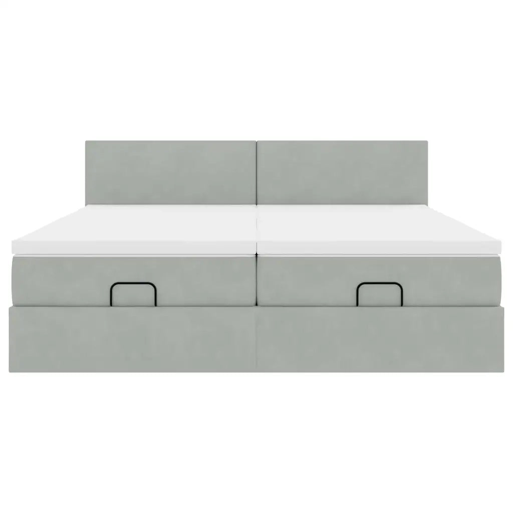 Struttura Letto Pouf con Materassi 200x200 cm Velluto