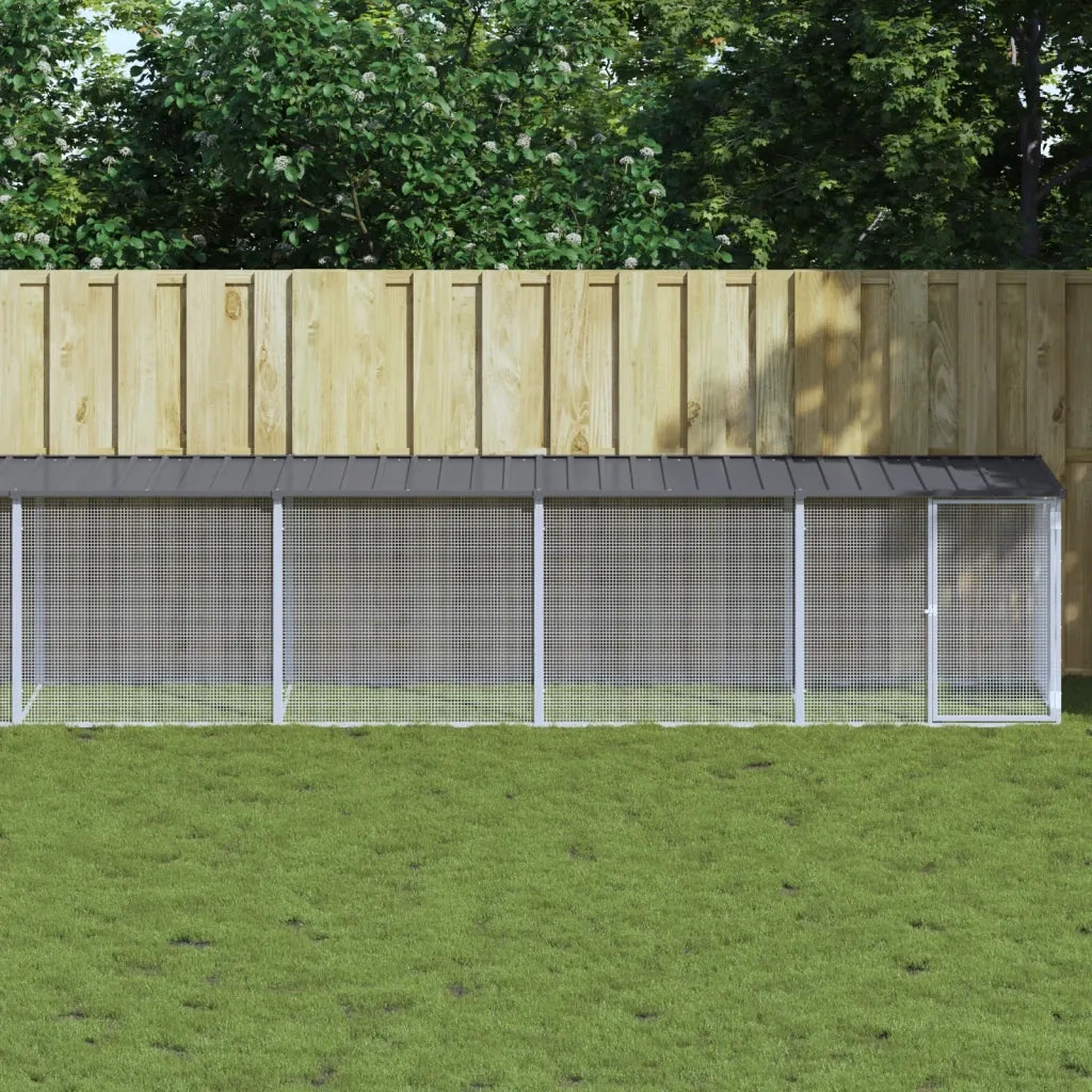 Gabbia Polli con Tetto Antracite 1003x98x90 cm Acciaio Zincato 3189053