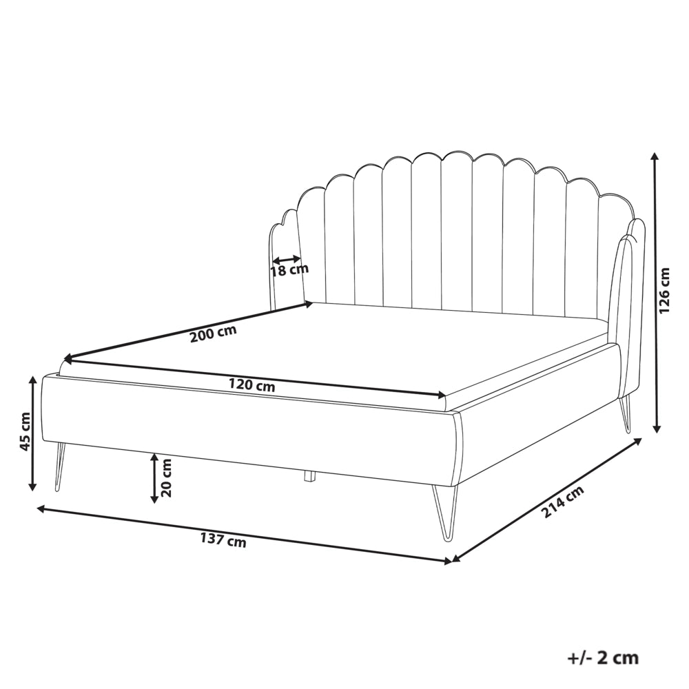 Letto matrimoniale con rete in velluto rosa 120 x 200 cm gambe in metallo testata retro capitonné