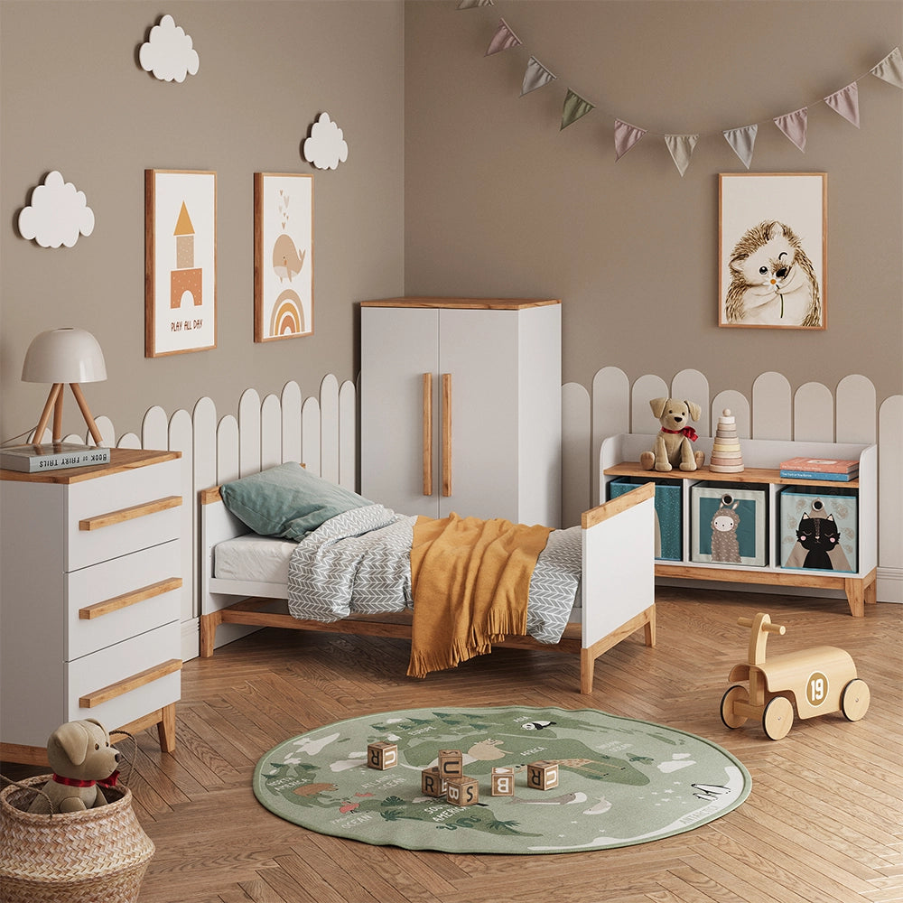 Vitalispa culla neonato Bianco/Artisan 70x140 cm con materasso