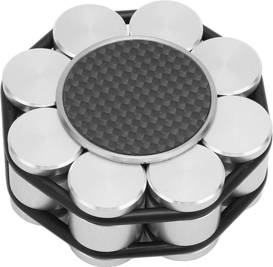 Stabilizzatore di peso per LP in vinile - Morsetto per giradischi con fondo in silicone - Stabilizzatore di disco in alluminio con peso del disco