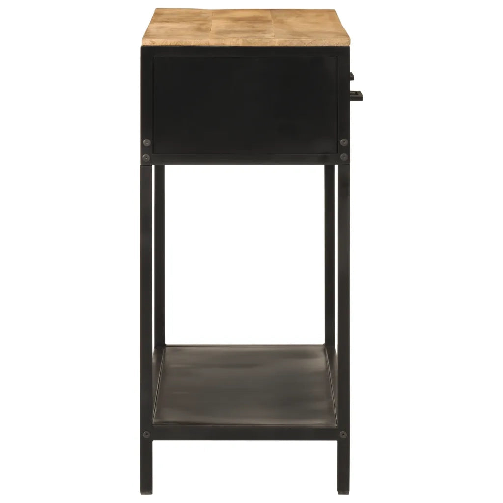 Tavolo Consolle 100x35x76 cm in Legno Massello di Mango e Ferro 358581