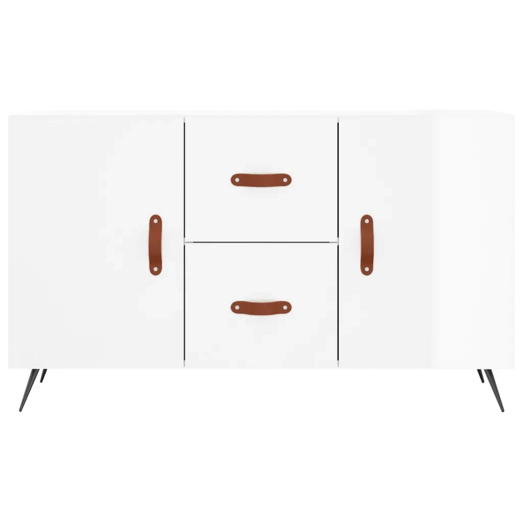 Credenza Bianco Lucido 100x36x60 cm in Legno Multistrato 828142