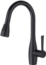 Creatore di acqua per cucina con 3 funzioni, rubinetto per doccia e cucina con estensione per doccia, rubinetto per cucina rotativo 360°, rubinetto per cucina in acciaio inossidabile, colore nero lucido.