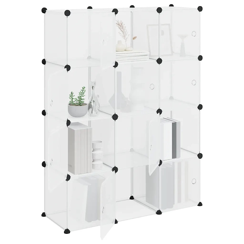 Contenitore a Cubo con 12 Cubi e Ante Trasparente PP 340555