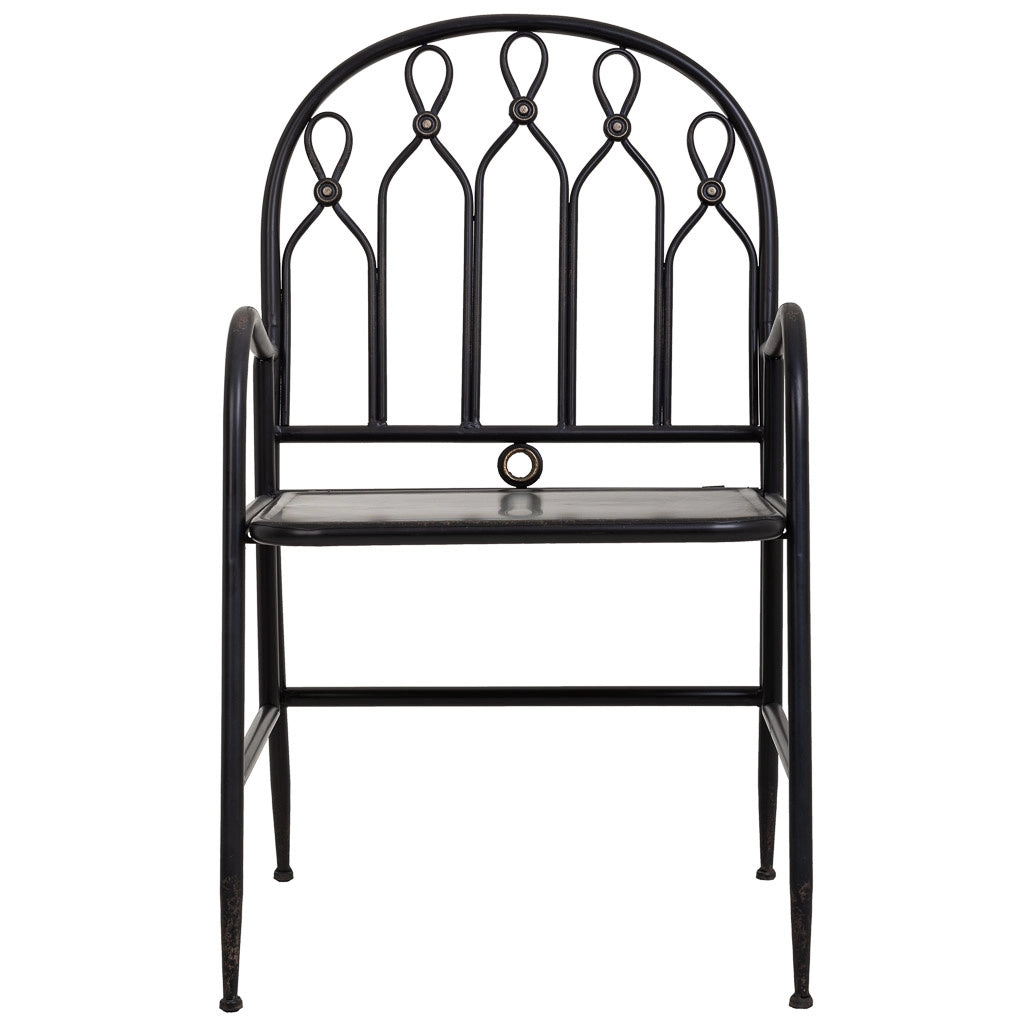 Sedia in metallo nero 55x56x96h