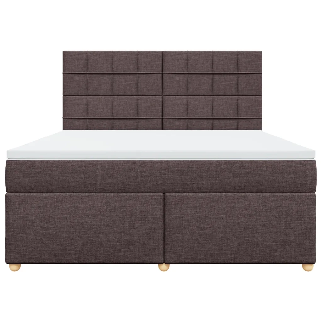 Giroletto a Molle con Materasso Marrone Scuro 180x200cm Tessuto