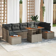 Set Divano da Giardino 8 pcs Grigio Poly Rattan 3358783
