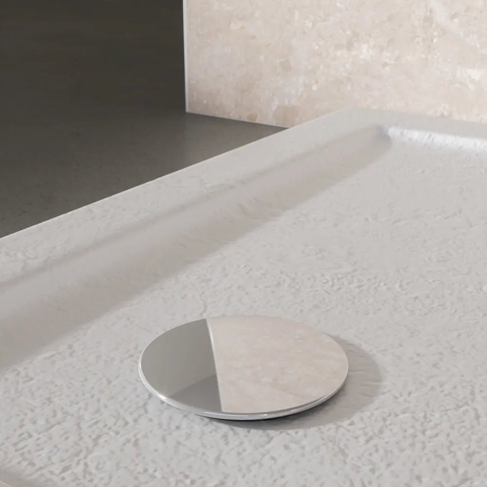 Piatto doccia 80x140 effetto pietra bianco in acrilico altezza slim | Petra
