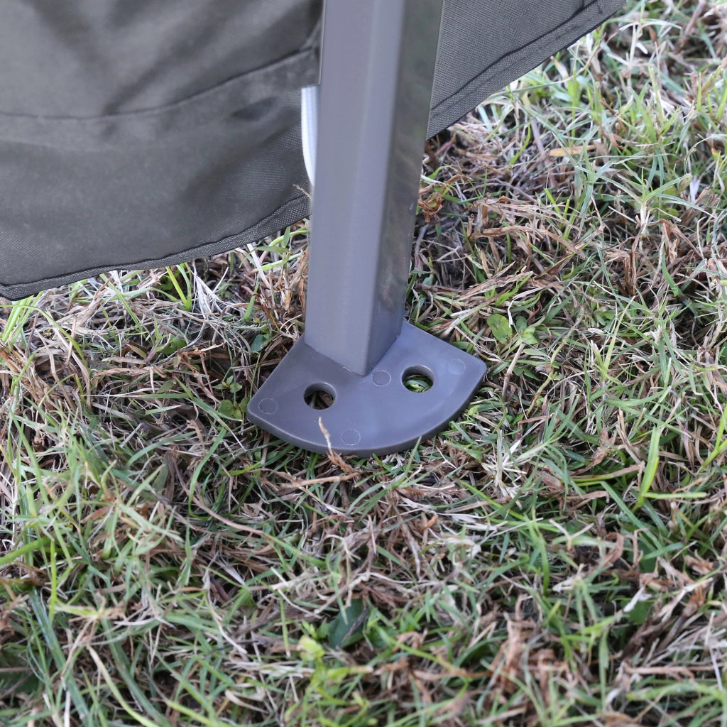 Gazebo pieghevole 3.3x3.3m con LED USB fenestrabile pareti laterali a rete protezione solare tessuto oxford colore grigio ideale per feste in giardino