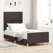 Struttura del letto Marrone scuro 90 x 190 cm Tessuto 3344770
