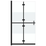 Parete doccia pieghevole divisorio per vasca da bagno accessorio per il bagno box doccia arredamento per la casa vetro ESG 110x190 cm semi-satinato 02_0002169