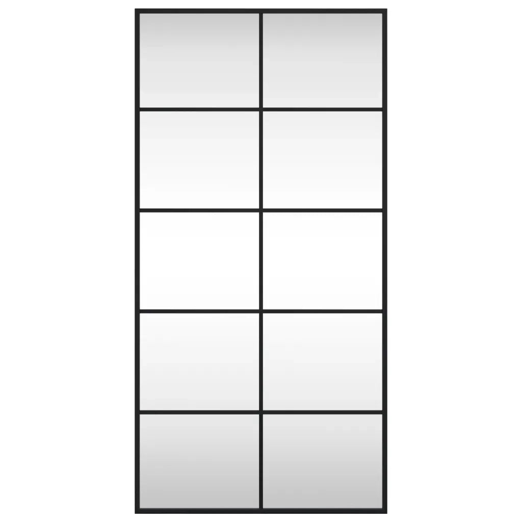 Specchio da Parete-Specchio a Muro-Specchio Decorativo Nero 50x100 cm Rettangolare in Ferro