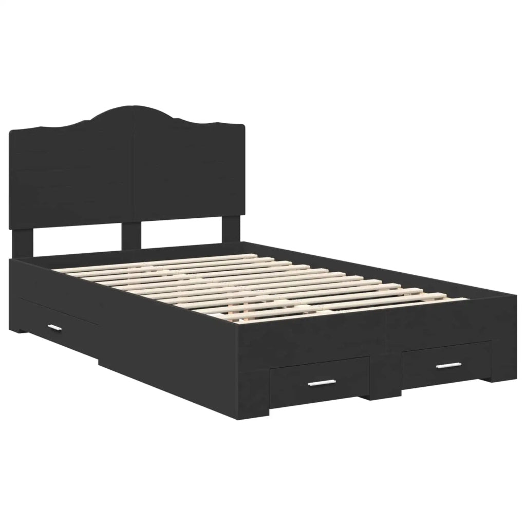 Struttura del letto-Giroletto Nero 135 x 190 cm Legno multistrato 208662