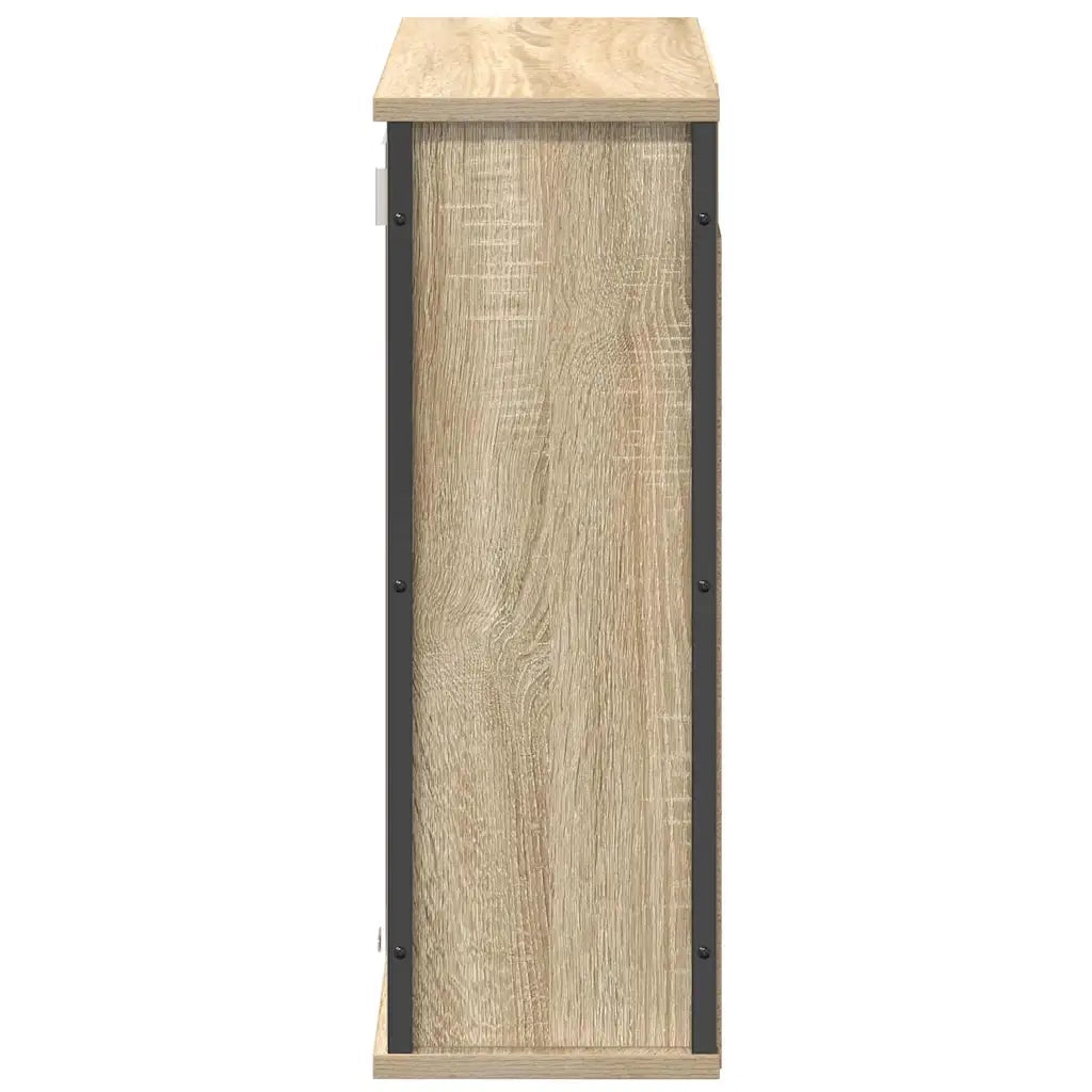 vidaXL Pensile da Bagno con Specchio Rovere Sonoma 60x21x60 cm