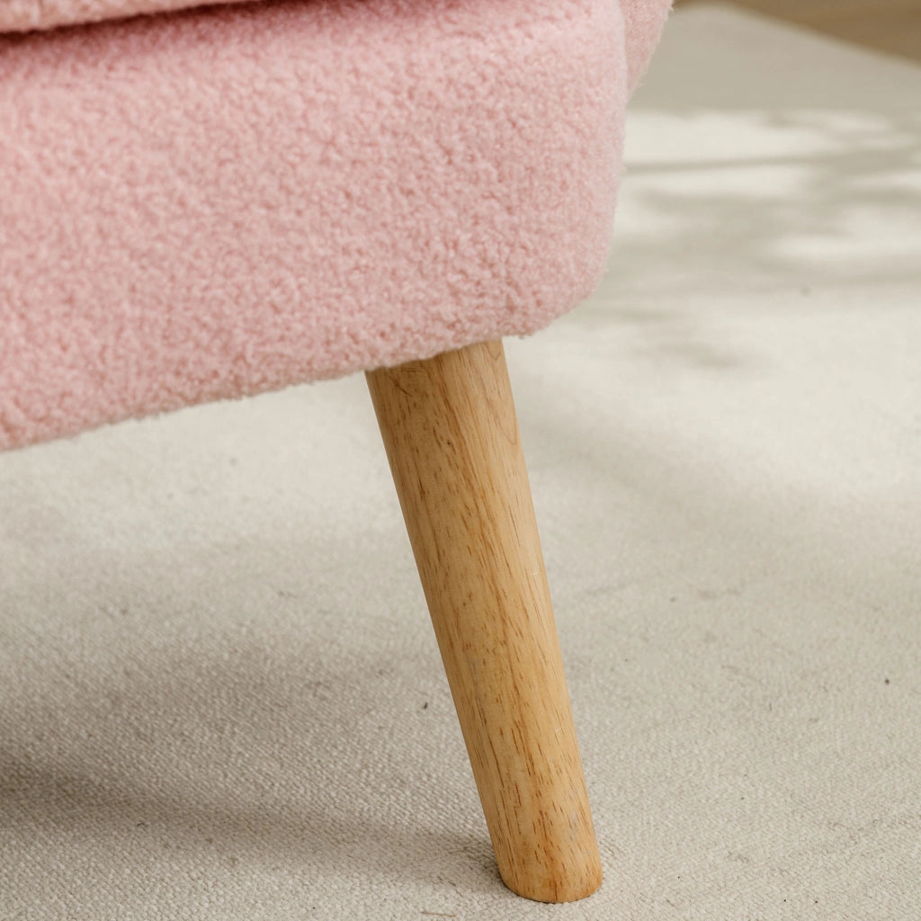 POLTRONA in Teddy Rosa 71x72x71 cm con cuscino