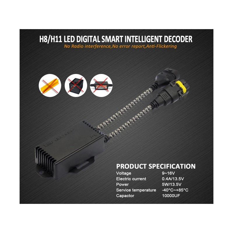 Led Warning Canceller H8 H11 H9 12V Filtro Resistenza Cancella Errore Kit Full Led