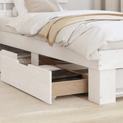 Letto singolo | Letto per adulti | Struttura del letto Bianco 90 x 190 cm Pino massello