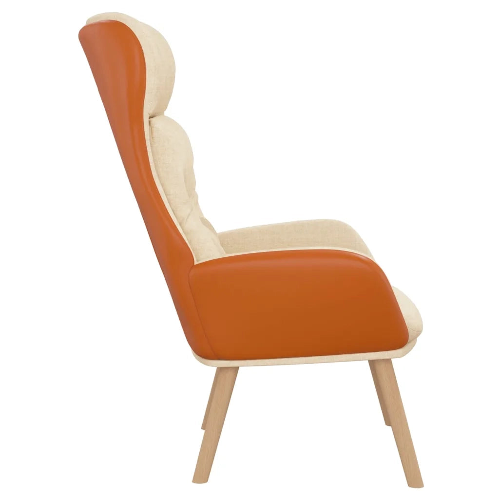 Poltrona Rilassante Crema in Tessuto e PVC 341303