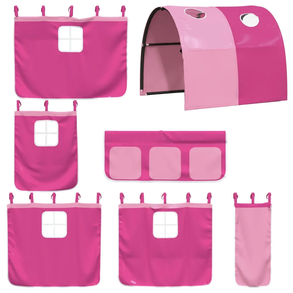 Tende per Letto a Soppalco con Tunnel Rosa in Poliestere