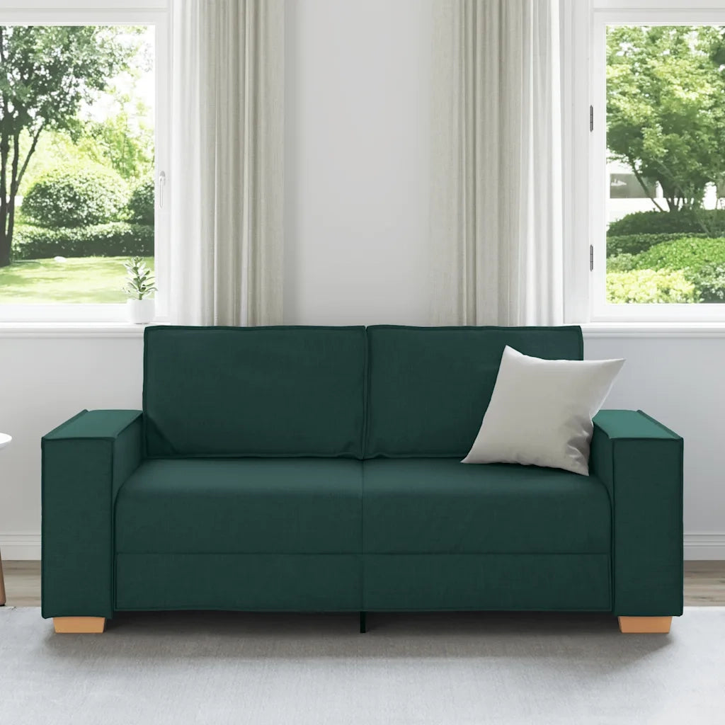 Divano a 2 posti Verde scuro 180x78x84 cm in tessuto 4104985