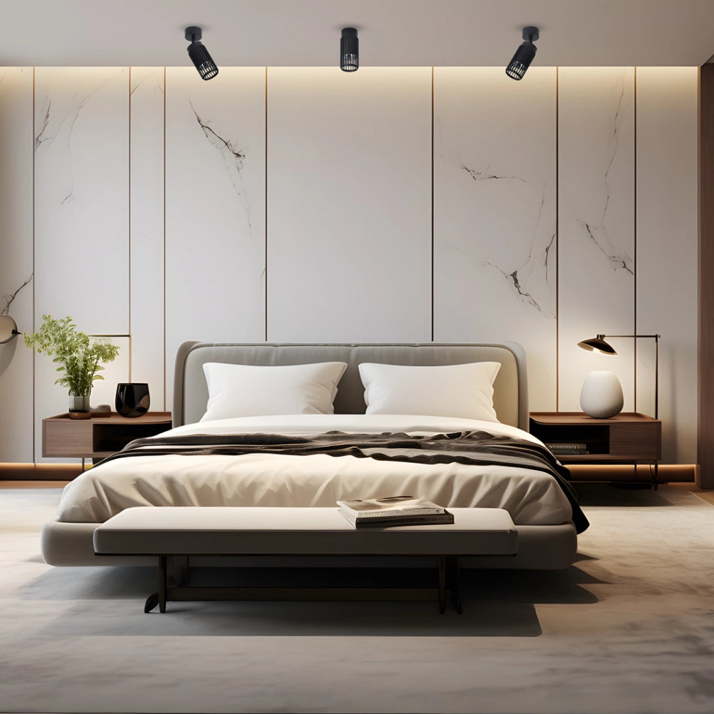 Faretto soffitto nero tondo 1xGU10 8W Vertical Milagro