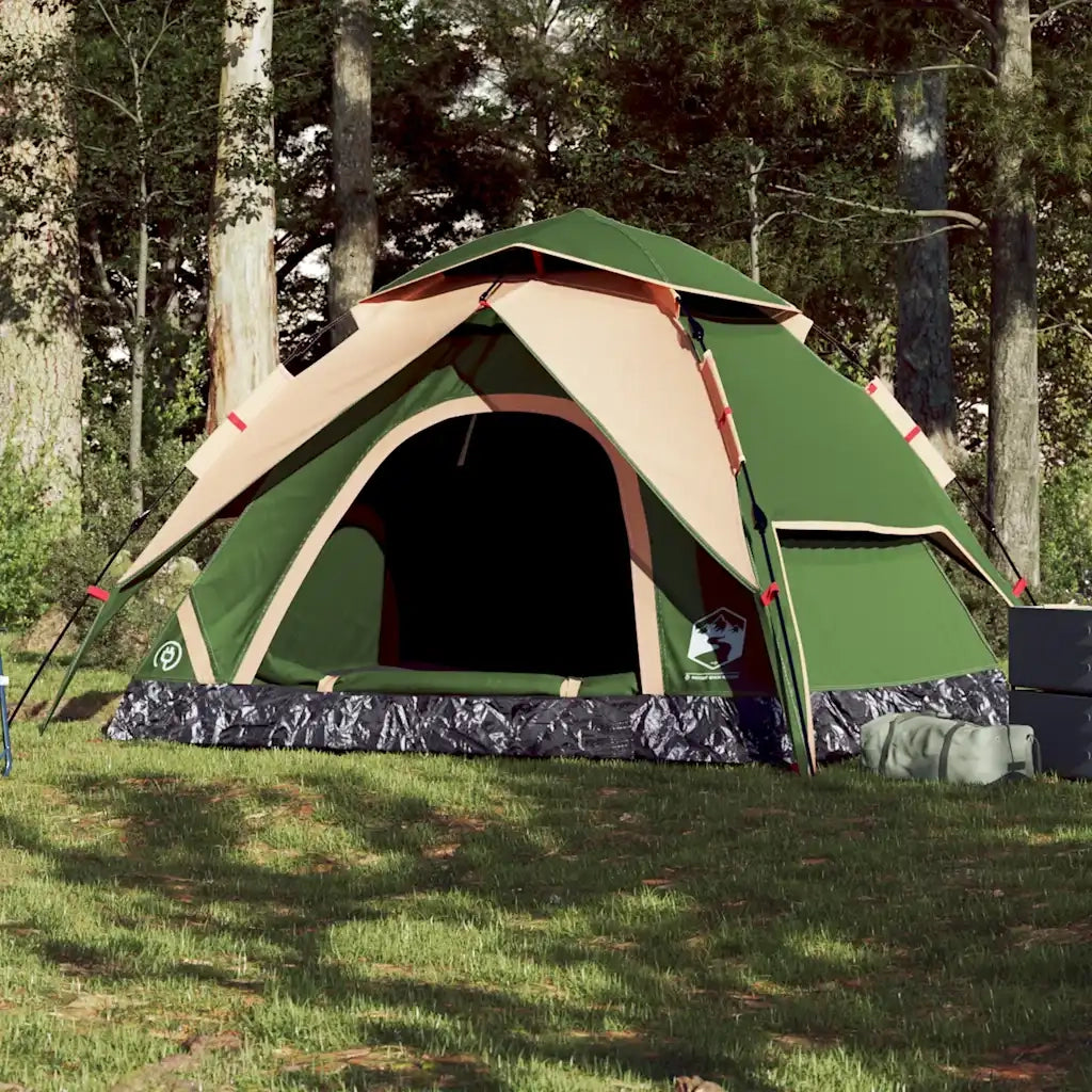 Tenda a Cupola da Campeggio 5 Persone-Tenda per Escursionismo Verde a Rilascio Rapido 689226