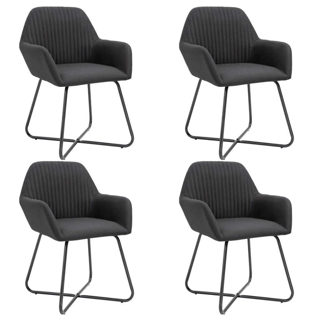 Sedie da Pranzo 4 pz Nere in Tessuto cod mxl 23706