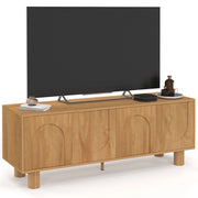 IDMarket - Mobile TV ARCHIE 140 cm con 4 ante ad arco effetto legno