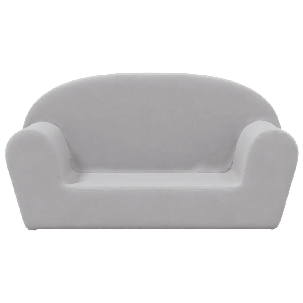 Divano per Bambini a 2 Posti-Sofa-Divanetto Grigio Chiaro in Morbido Peluche 518498