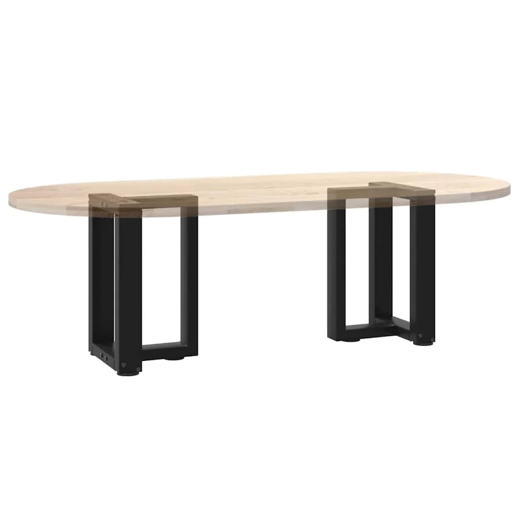 Set di 2 gambe regolabili in acciaio a forma di T per tavolino da caffè 28 x 25 x 42 cm finitura nera moderna 02_0057290
