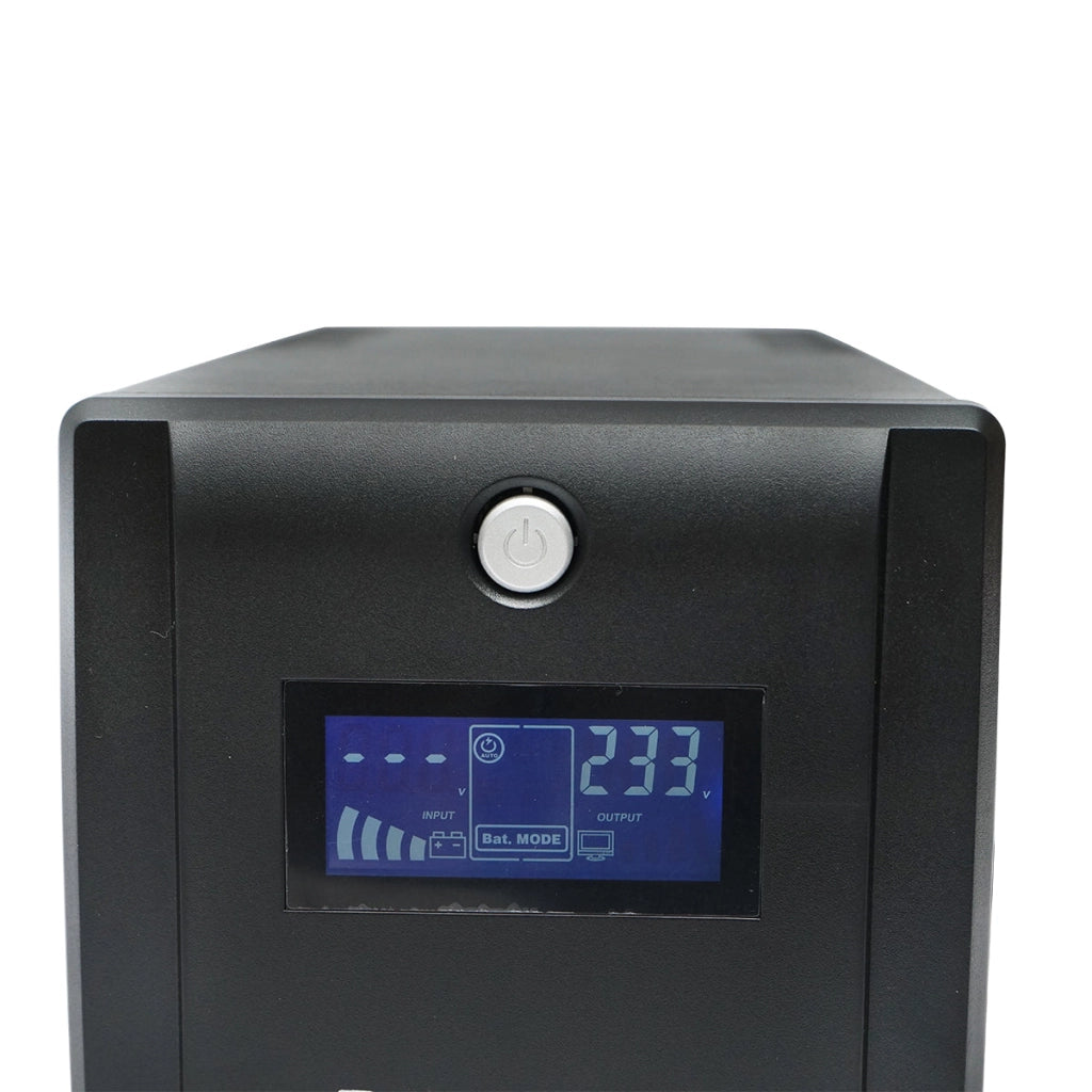 UPS 1000VA/600W con 2 batterie da 7,5Ah e 4 prese schuko, LCD, USB Breckner Germany