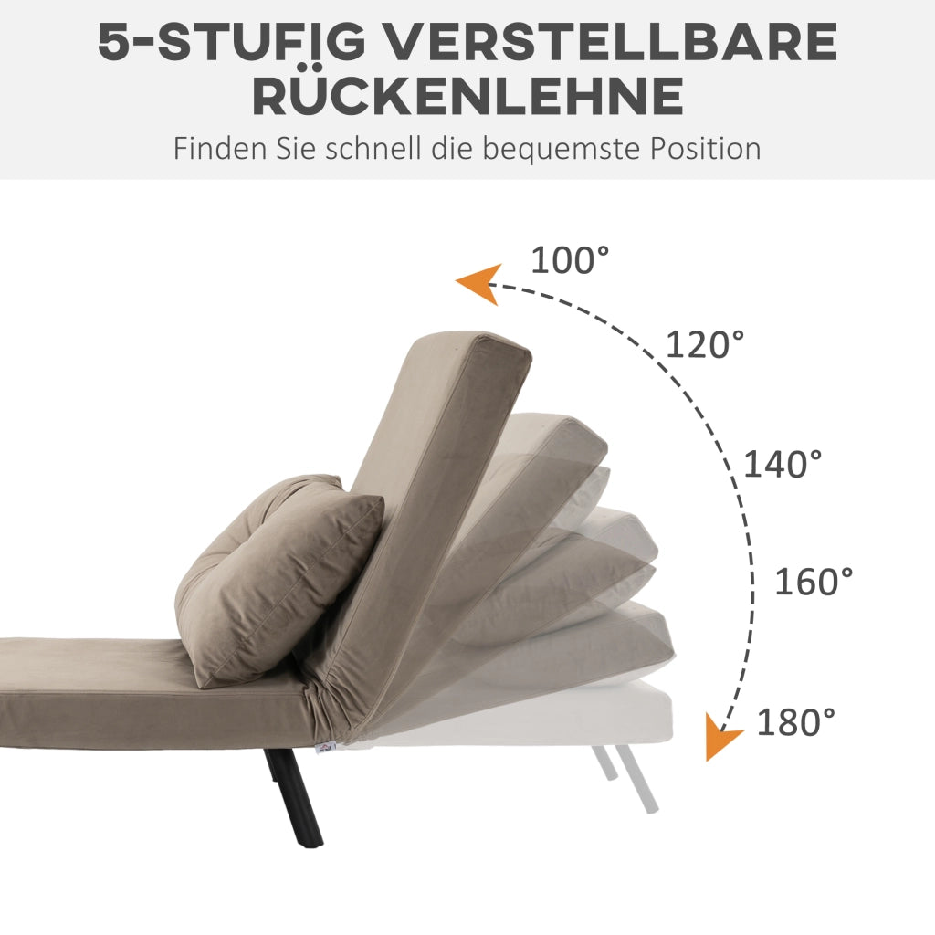 POLTRONA LETTO 63x73x81 cm Grigio chiaro in acciaio