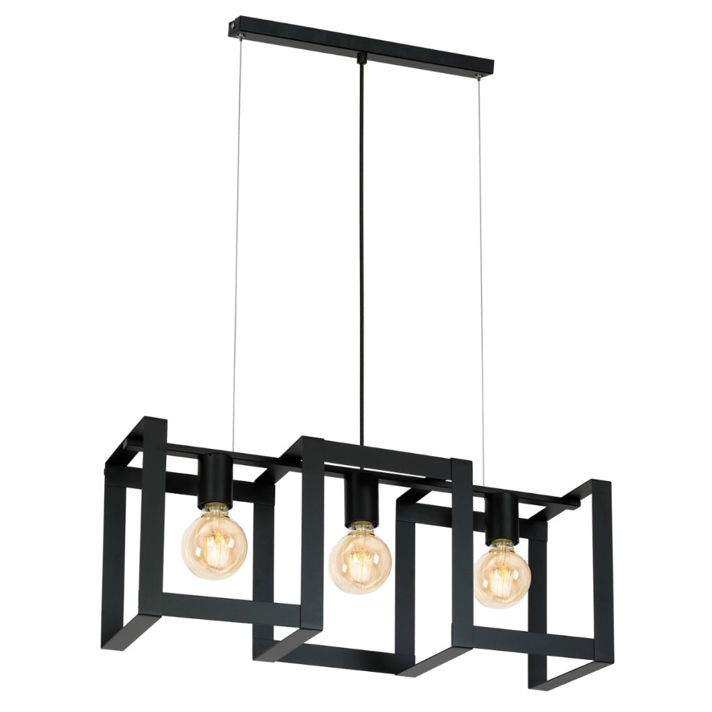 Lampada a sospensione loft nera 66cm Kartel 3xE27 Luminex