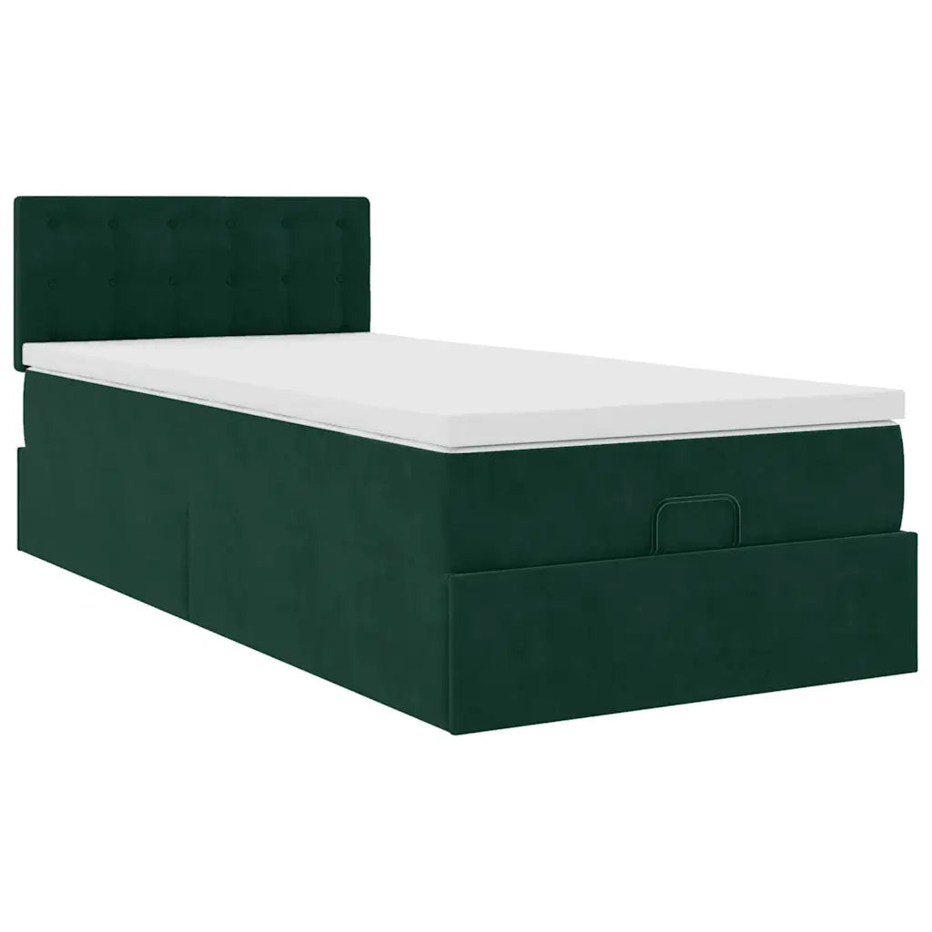 Struttura Letto Pouf con Materasso 90x190 cm in Velluto 3311888