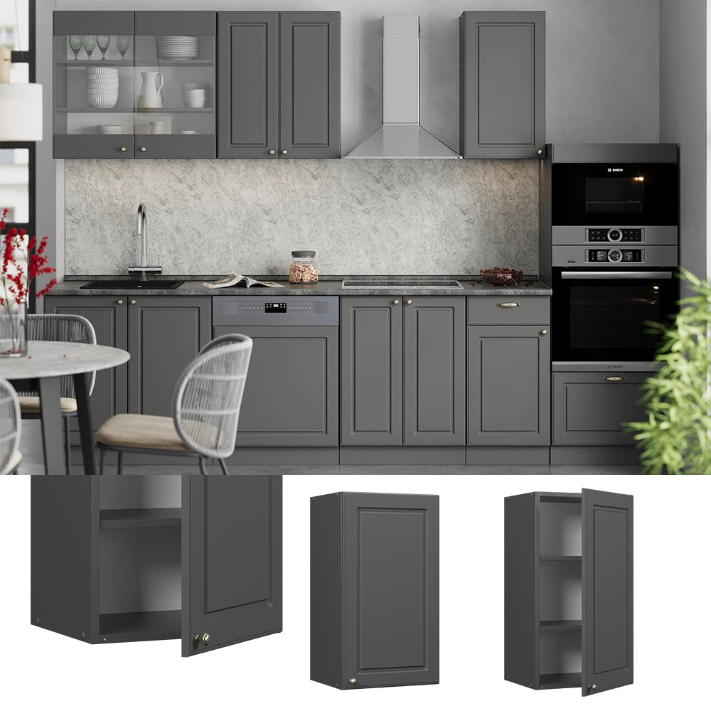 Vicco Pensile da cucina Landhaus antrazit-oro 40 cm