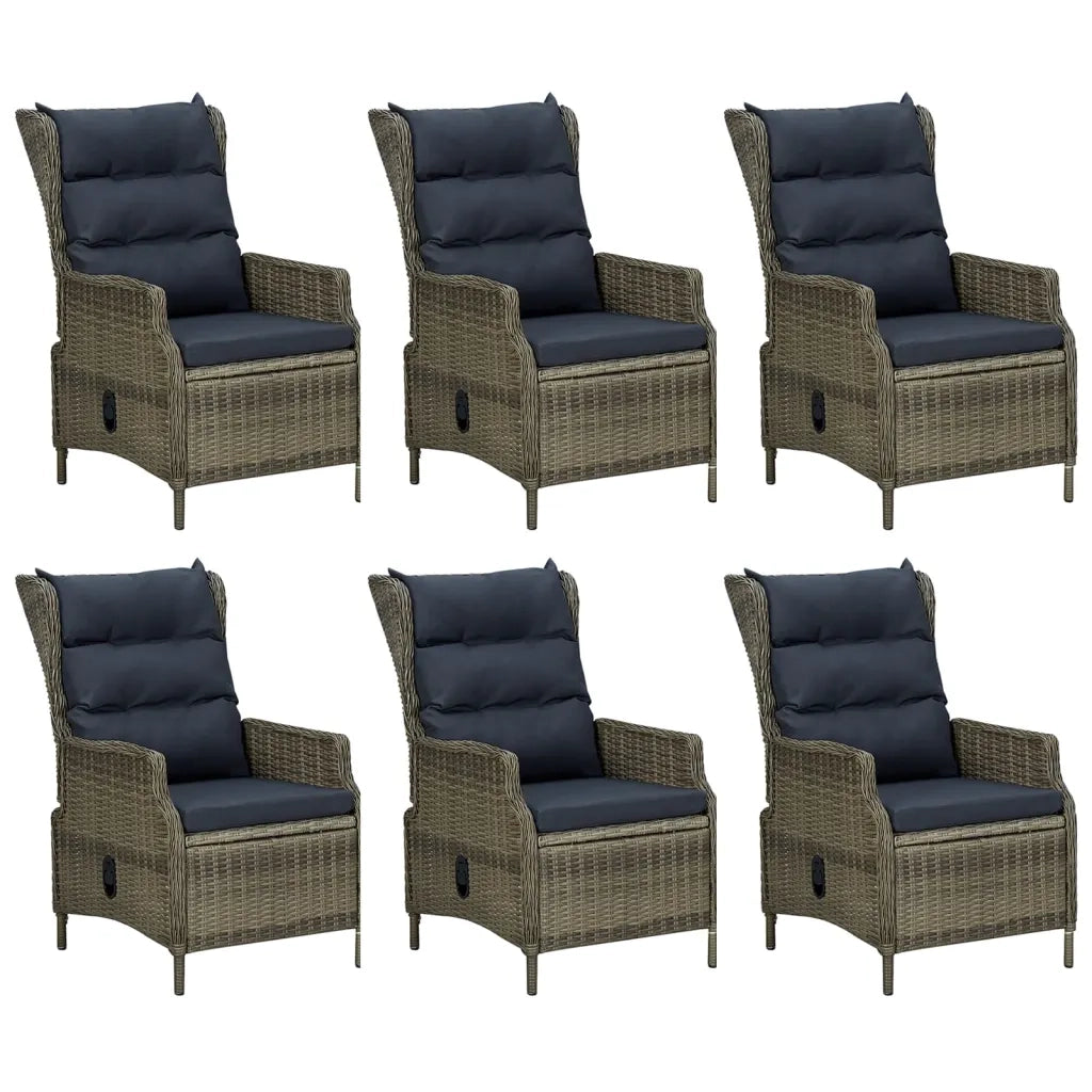 Set da Pranzo da Giardino 7 pz Marrone in Polyrattan cod mxl 43679