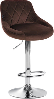 Sgabello da bar Lazio Velvet marrone,cromo