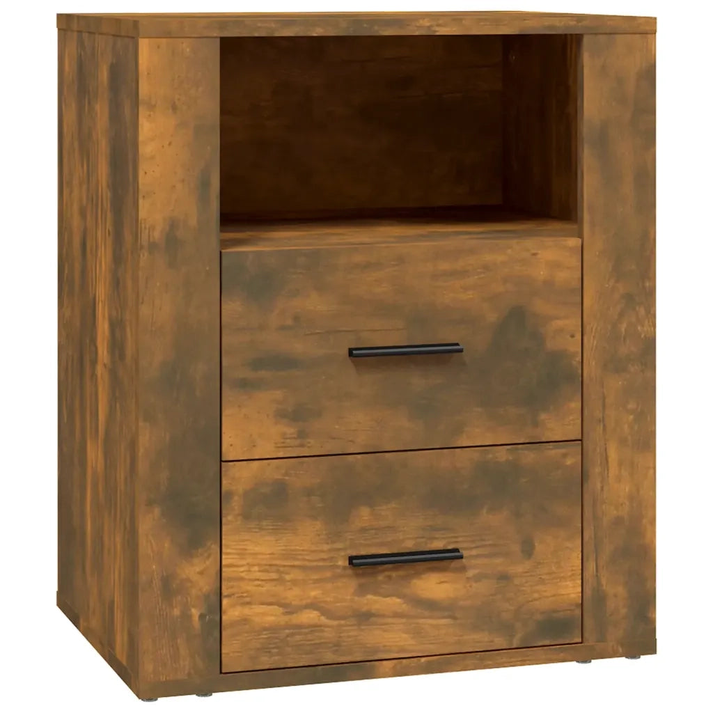 Comodino Rovere Fumo 50x36x60 cm Legno Multistrato 816733