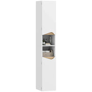 Armadio da Bagno Stretto con 2 Ante e 2 Ripiani Aperti ¨C Zephmum ¨C 30x34.6x182 cm Bianco