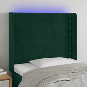 Testiera a LED Verde Scuro 103x16x118/128 cm in Velluto cod mxl 48483