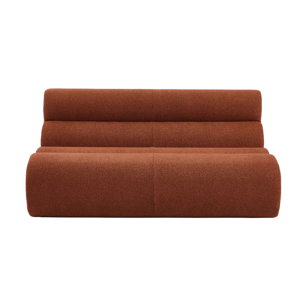 Poltrona bouclé strutturata, 2 posti, terracotta