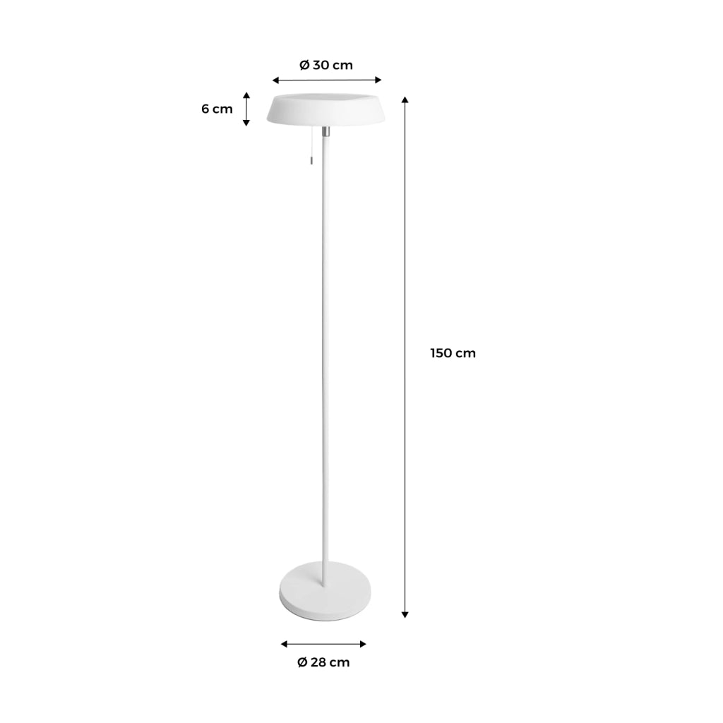 Lampione solare a led da esterno, 150cm, bianco